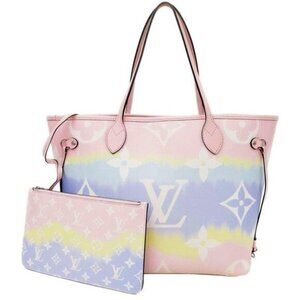 Authentic Louis Vuitton Neverfull Monogram Escale MM Tote Shoulder Bag Pastel